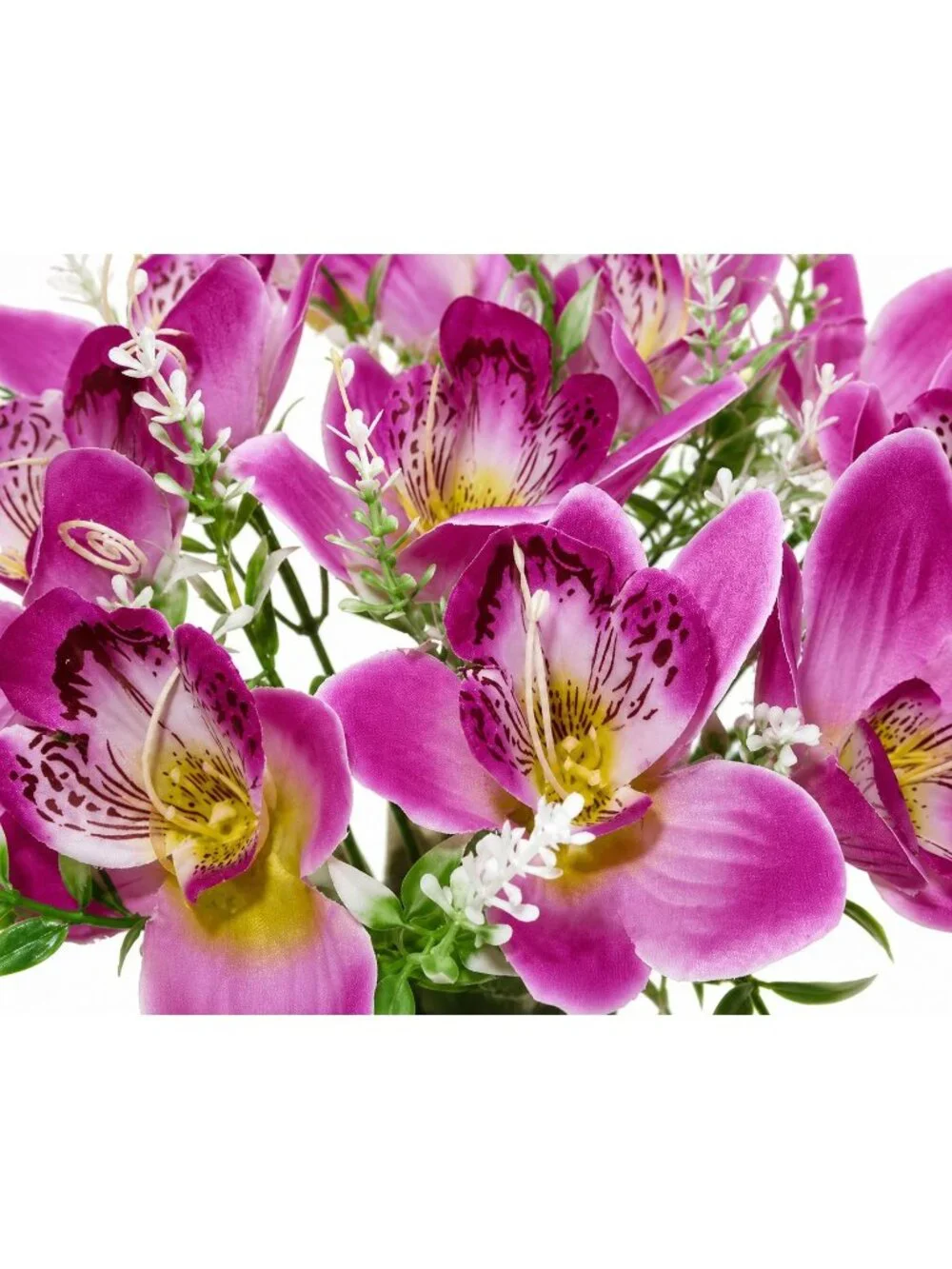 Artificial Purple Orchid Bundle 13 Inch Faux Flowers Wedding Bouquet Corsage Bou